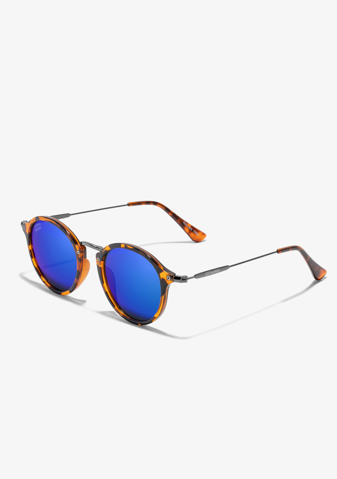 Faith – Unisex Round Tortoise Shell Sunglasses with Polarized Blue Mirrored Lenses – Stylish and UV-Protective