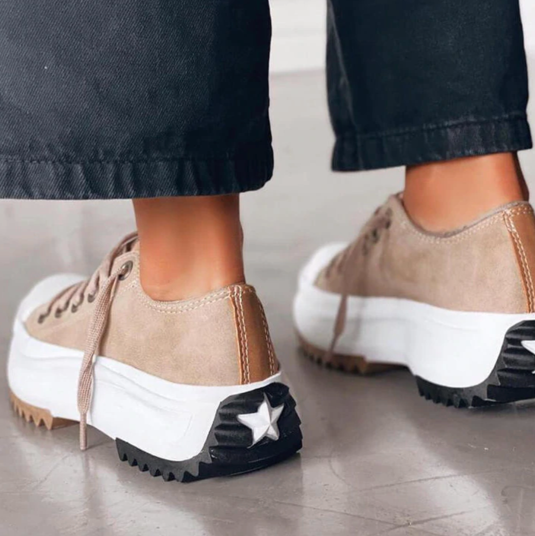 Stilig Plattformsneakers med EVA-dämpad sula och Canvas-överdel