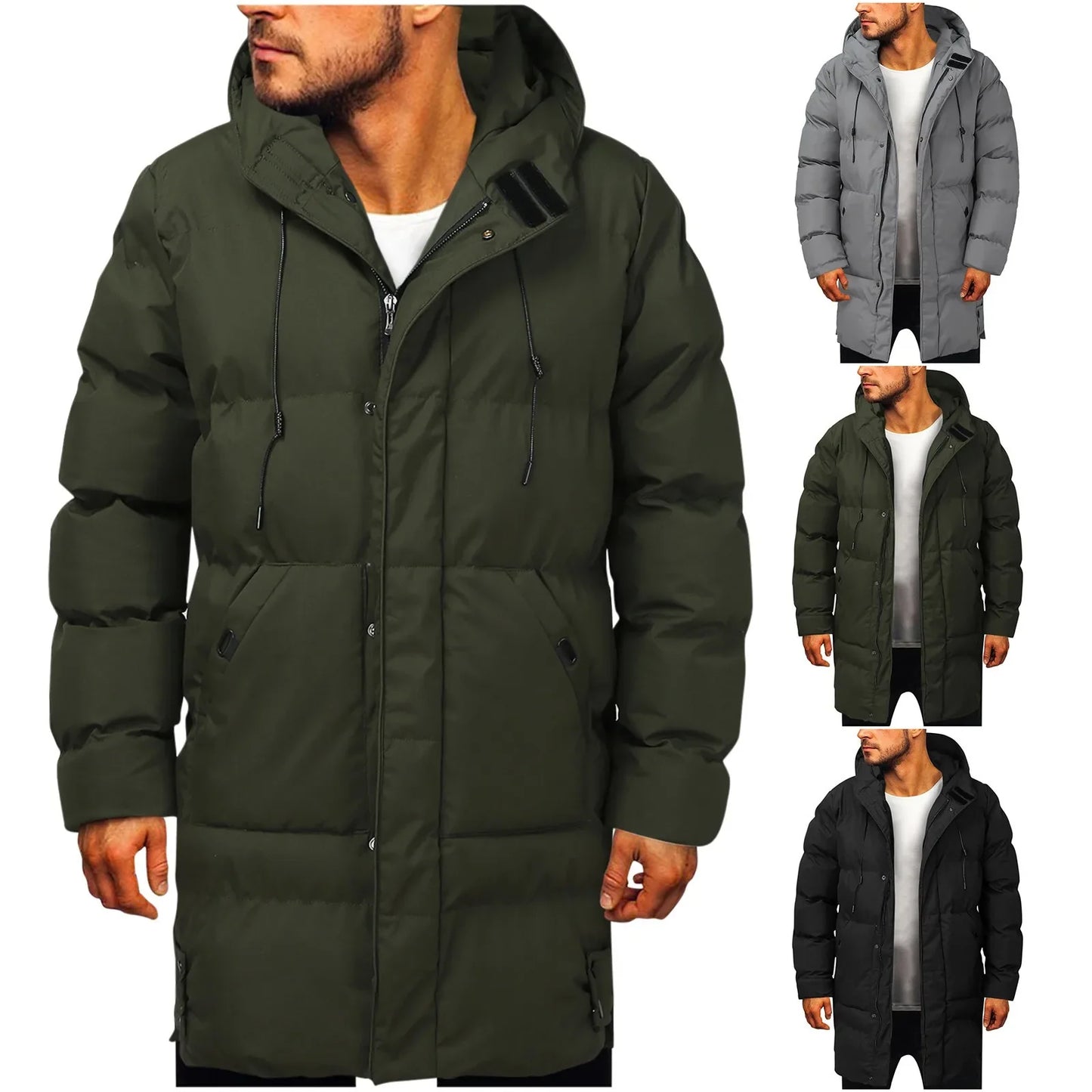 Nigel – Men's Warm and Insulated Long Hooded Puffer Jacket