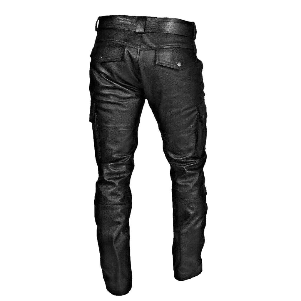 Marcus – Men's Skinny PU Leather High Waist Motorcycle Pants