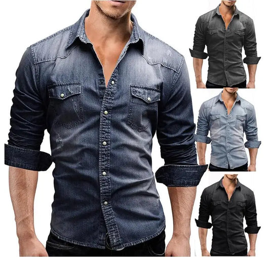 Sydney – Men's Long Sleeve Denim T-Shirt