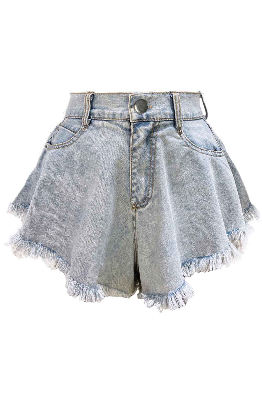 Damshorts i denim med fjärilstassel