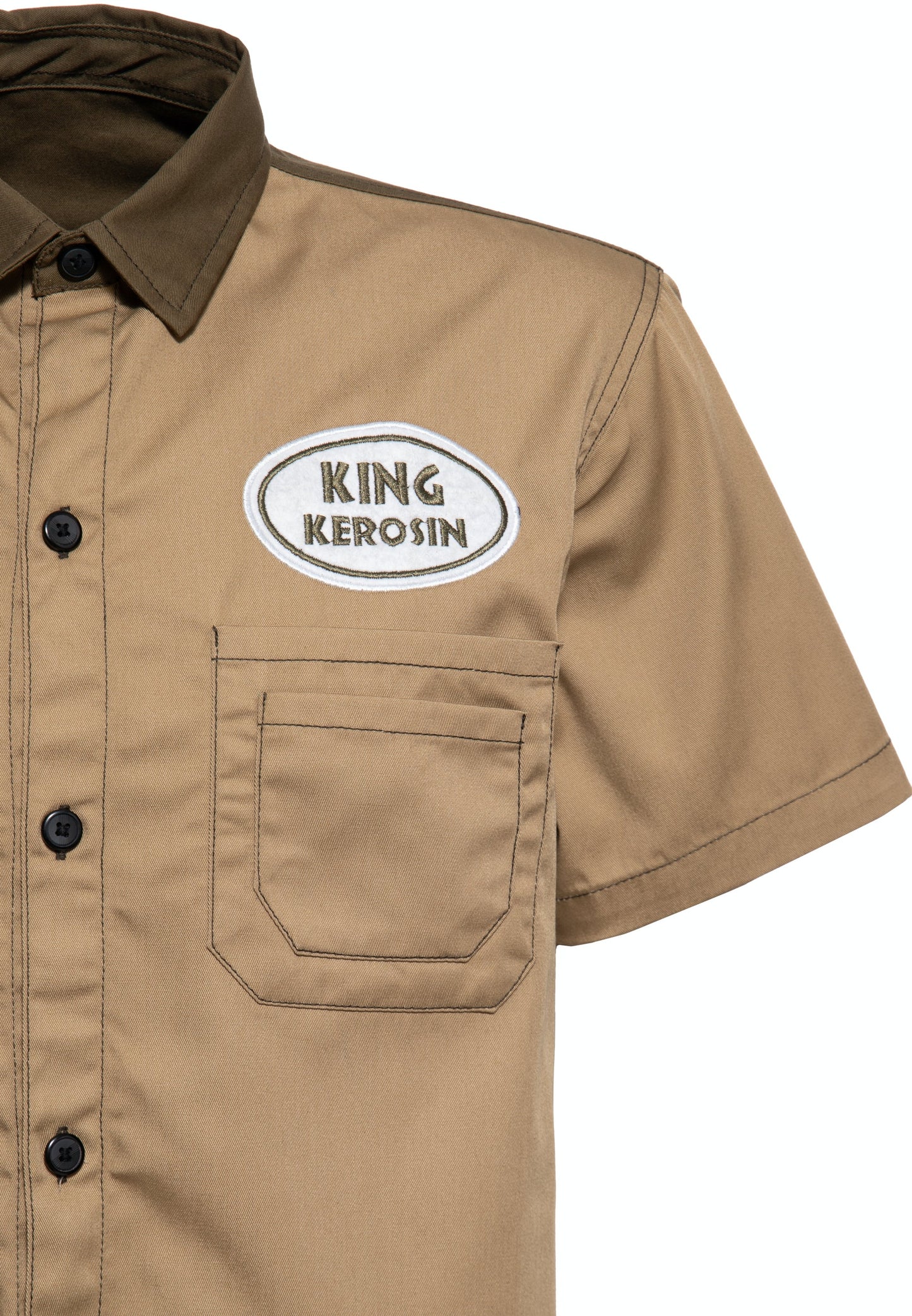 Jeffrey – Men's Short Sleeve Workwear Shirt with Beer Motif